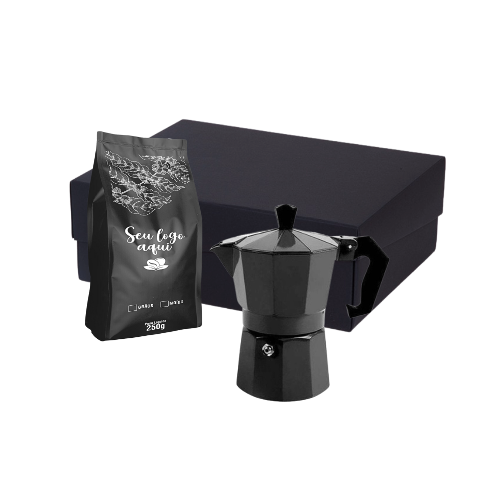 Kit Café Cafeteira Italiana de Alumínio 200ml 2 peças
