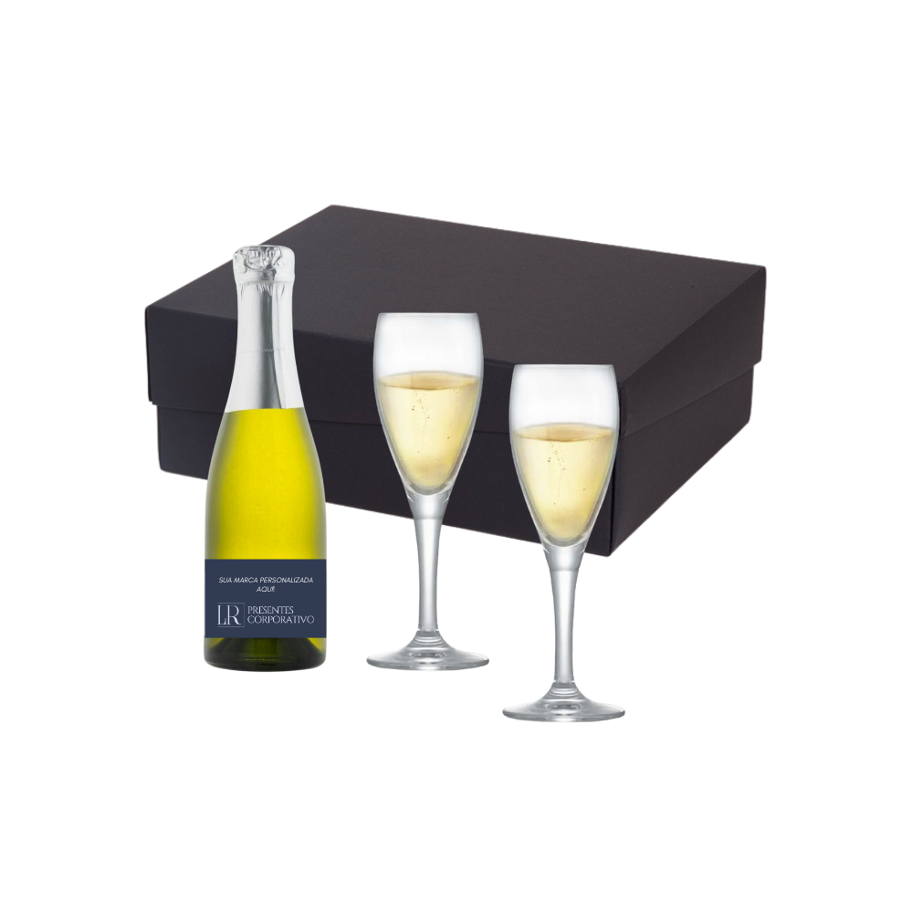 Imagem do produto Kit Mini Champagne 187ml e 2 Taças de Cristal
